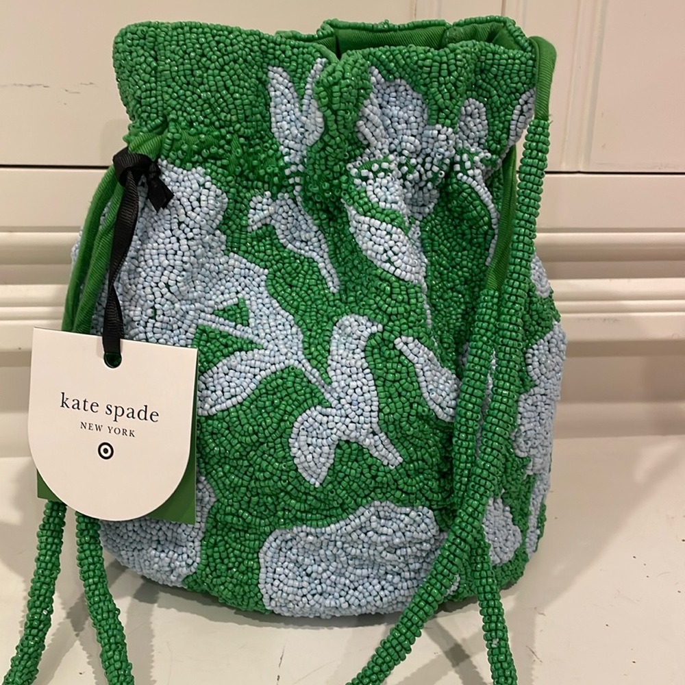 Kate Spade Target Beaded Bucket Bag-Green NWT 💯